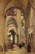 Corot Camille Interior of the Cathedral of sens Germany oil painting artist